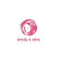 Minimal logo of beauty and salon vector illustration Royalty Free Stock Photo