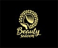 Woman face, hand and leaves, beauty salon and spa, logo design. Cosmetics, peeling, makeup and fashion, vector design