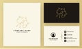 Line Woman face leaves logo design natural with business card template