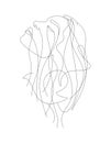 Woman Face Line Art Illustration. Female head Feminine Minimalist Logo, line drawing with abstract expressive lines