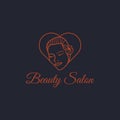 Minimalist love beauty logo vector Royalty Free Stock Photo