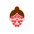 Woman face mask strawberry . Cosmetic procedures. Vector illustration