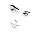 Woman face. Portrait. Outlines. Digital Sketch Hand Drawing Royalty Free Stock Photo