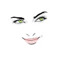 Woman face. Portrait. Outlines. Digital Sketch Hand Drawing. Illustration. Royalty Free Stock Photo