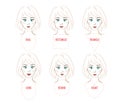 Woman face proportion infographic