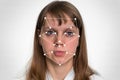 Woman face recognition - biometric verification Royalty Free Stock Photo