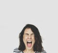 Woman Face Scream Expression Emotion Royalty Free Stock Photo