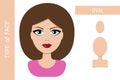 Woman face shape oval type of the face