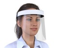 Woman with face shield 3d Rendering Royalty Free Stock Photo