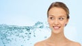 Woman face and shoulders over water splash Royalty Free Stock Photo