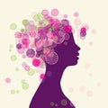 Woman face silhouette