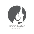 Woman face silhouette character illustration logo icon vector Royalty Free Stock Photo