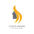 Woman face silhouette character illustration logo icon vector Royalty Free Stock Photo