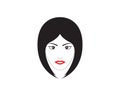 woman face silhouette character illustration logo icon Royalty Free Stock Photo