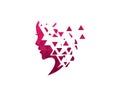 Woman face silhouette character