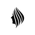 Woman face silhouette vector, beauty logo design template