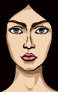 Woman face. Vector drawing icon Royalty Free Stock Photo