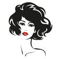 Woman face. Vector fashion portrait Royalty Free Stock Photo