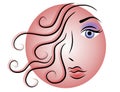 Woman Face Web Logo or Icon Royalty Free Stock Photo