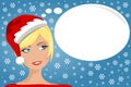 Woman Face Xmas Thinking Daydreaming