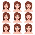 Woman Faces Vector Set Royalty Free Stock Photo