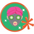 woman with facial mask. Vector illustration decorative design Royalty Free Stock Photo