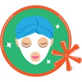 woman with facial mask. Vector illustration decorative design Royalty Free Stock Photo