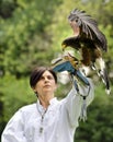 Woman falconer