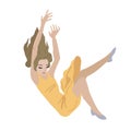 Woman is falling down. Vector isolated illustration