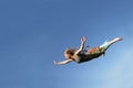 Woman Falling Through the Sky Royalty Free Stock Photo