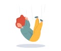 A woman falls to the ground. Injury and accident. Isolated vector illustration in flat style.