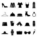 Woman fashion and clothes icons