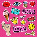 Woman Fashion Doodle. Teenager Girl Stickers