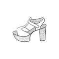 woman fashion high heels boot line art design Royalty Free Stock Photo