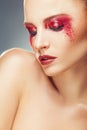 Red eye shadows Royalty Free Stock Photo