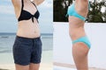 Woman Before And After From Fat To Slim Concept Royalty Free Stock Photo