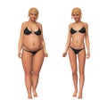 Woman Fat to Thin Weight Loss Transformation