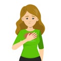 Woman feel the chest discomfort. Heart attack Royalty Free Stock Photo