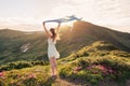 Woman feel freedom and enjoying the nature Royalty Free Stock Photo