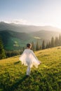 Woman feel freedom and enjoying the nature