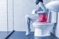 Woman feel pain with constipation