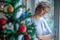 Woman feeling alone during christmas Royalty Free Stock Photo