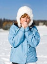 Woman feels cold Royalty Free Stock Photo
