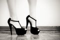 Woman feet with high heels temptation and seduction symbol Royalty Free Stock Photo