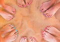 Woman feet on the sand Royalty Free Stock Photo