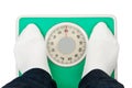 Woman feet and weight scale Royalty Free Stock Photo