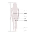 Woman Female Body Measurement Proportions for Clothing Design and Sewing Chart for Fashion Vector illustration