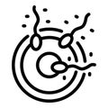 Woman fertilization icon, outline style