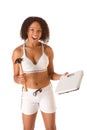 Woman fighting for weight loss Royalty Free Stock Photo