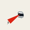 Woman fights harassment vector symbol. Minimal illustration of brave women struggle against abuse, violence.